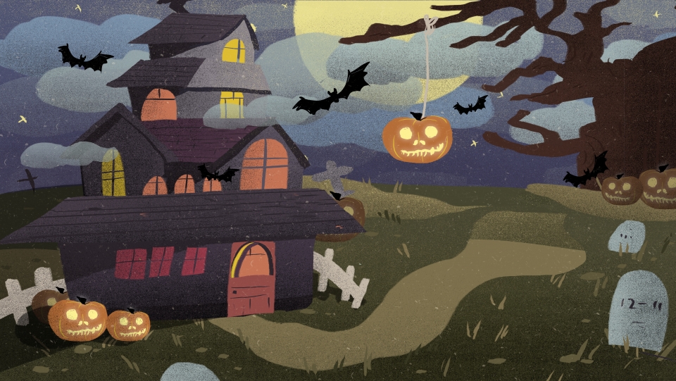 Background halloween hoạt hình