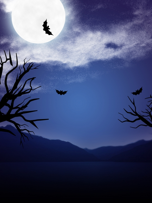 Background halloween trăng tròn