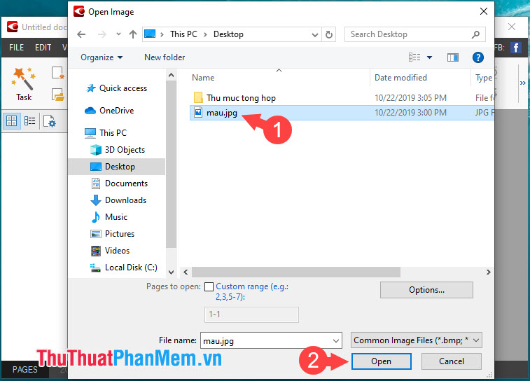Chọn hình ảnh chứa văn bản cần chuyển sang Word