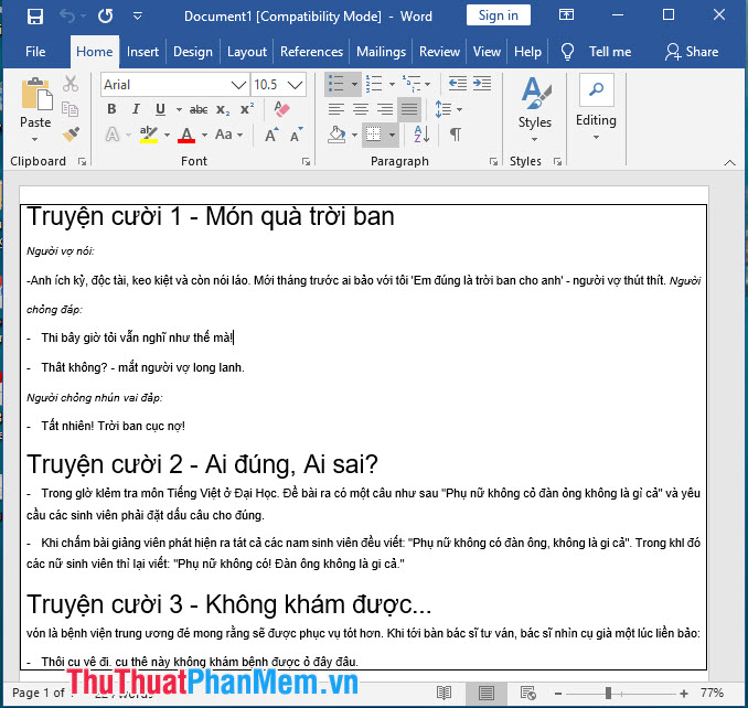 Văn bản được chuyển từ hình ảnh định dạng JPG sang định dạng file Word