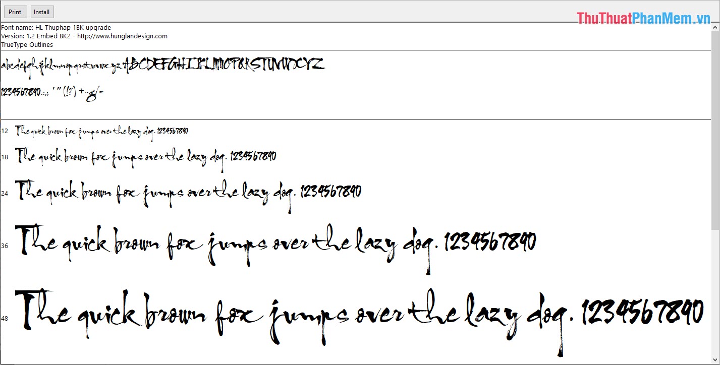 Tổng hợp font Thư Pháp Unicode