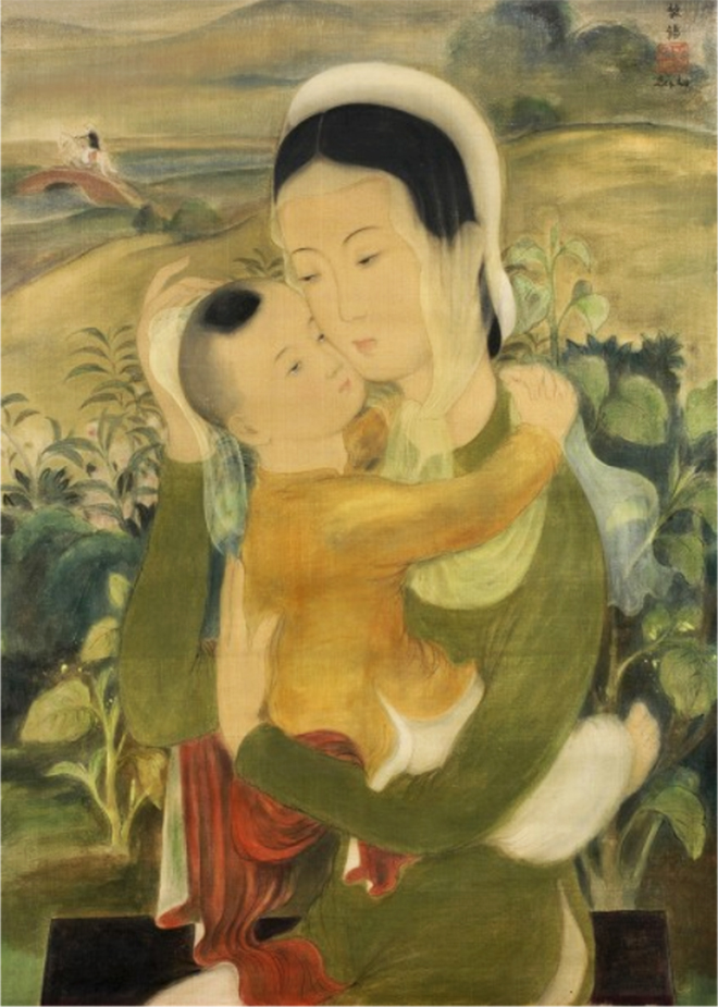 Bức tranh mẹ và con của lê phổ
