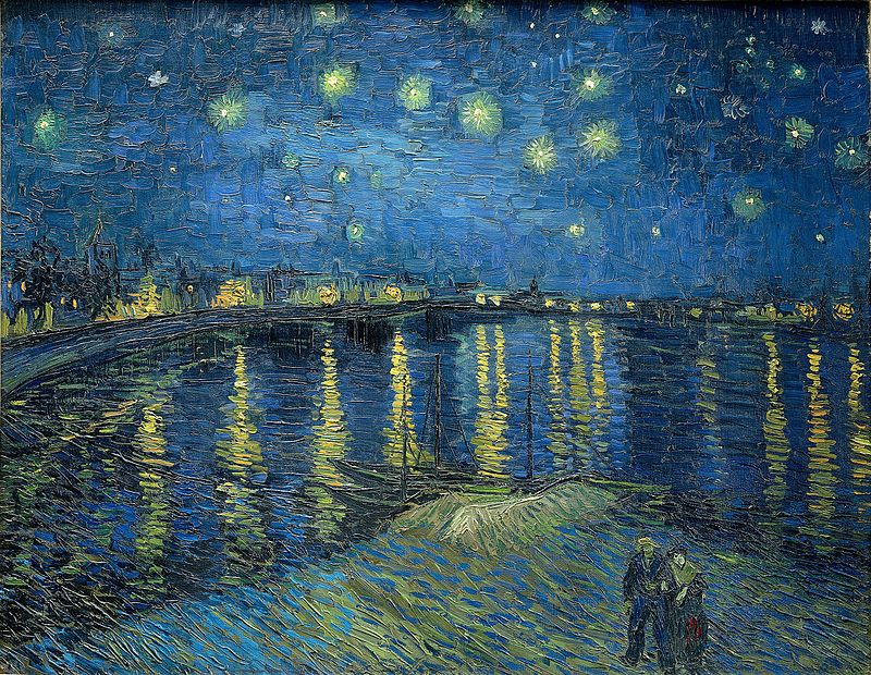 Bức tranh đêm đầy sao trên sông Rhône