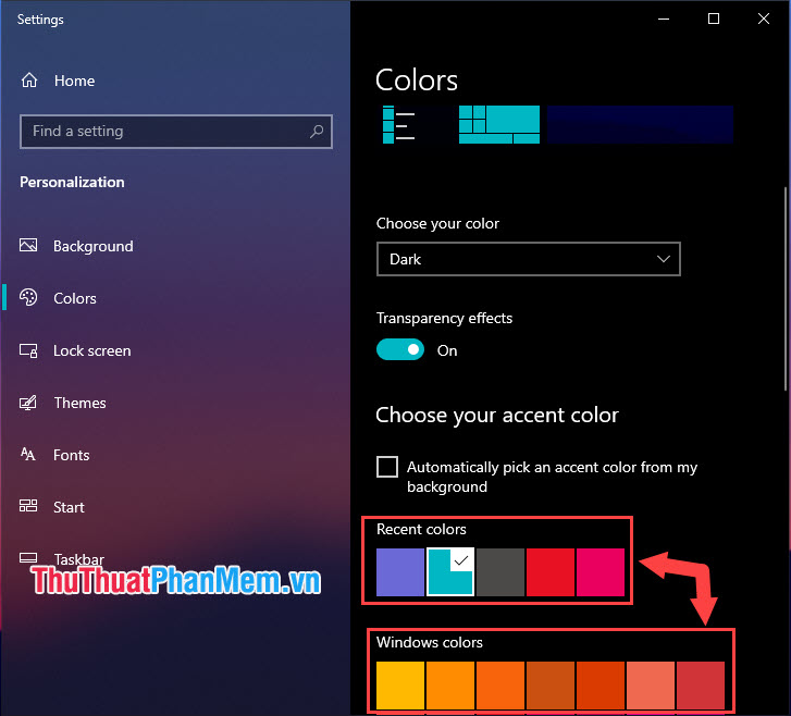 Thay đổi màu của một số biểu tượng Windows