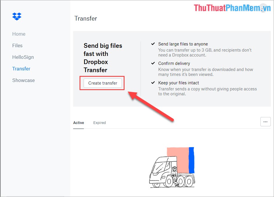 Dropbox Transfer - Cách chuyển file dung lượng lớn cực nhanh qua mạng