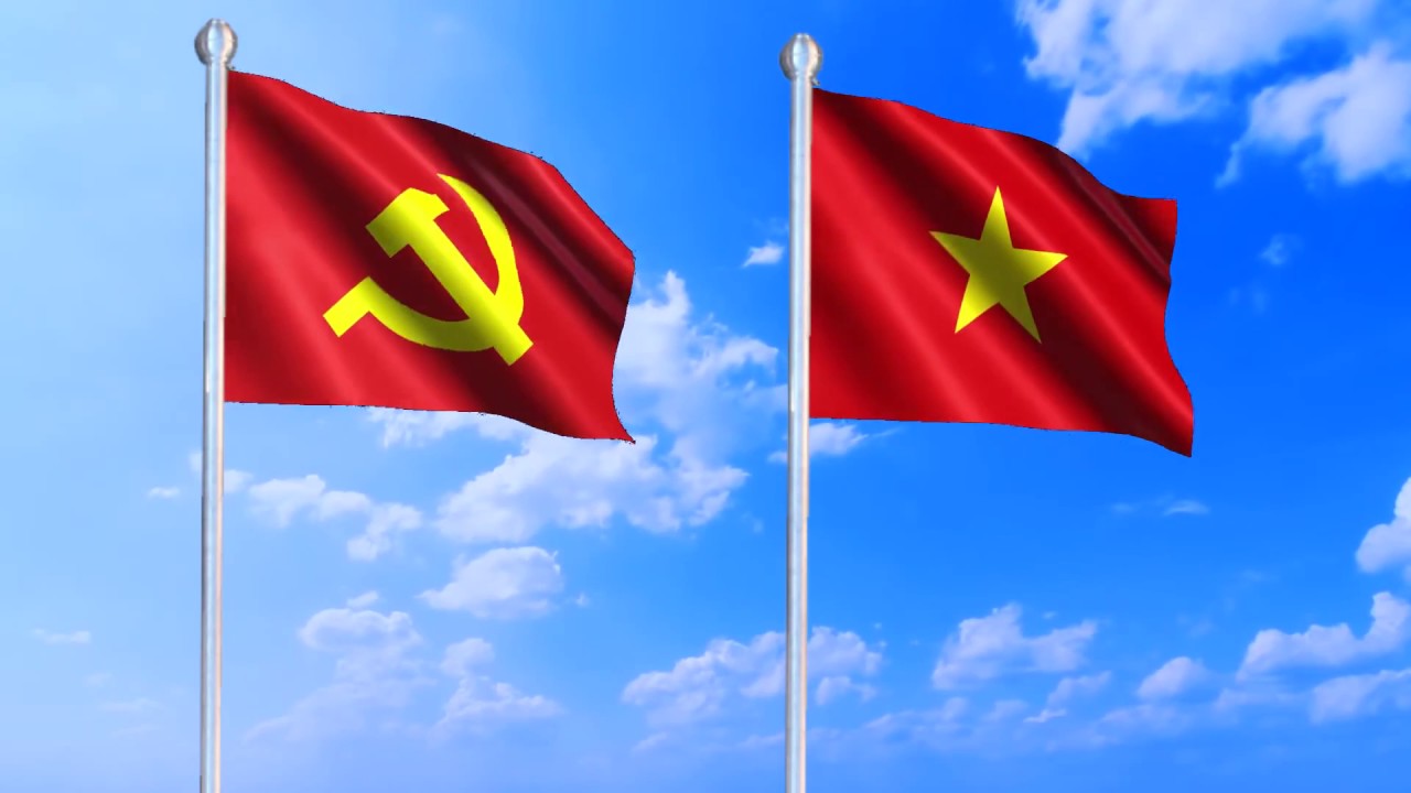 Hình ảnh lá cờ Việt Nam và cờ Đảng