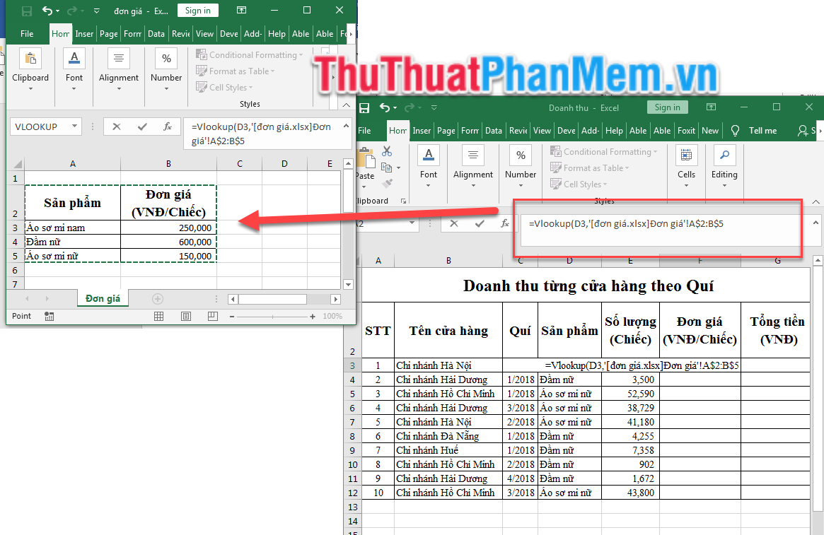 Cách dùng hàm Vlookup giữa 2 Sheet, 2 file Excel khác nhau