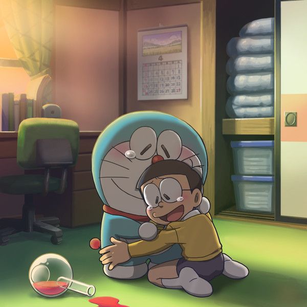 Hình ảnh buồn nobita và doremon