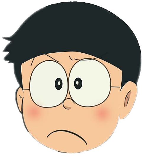Hình ảnh gương mặt buồn bã của Nobita