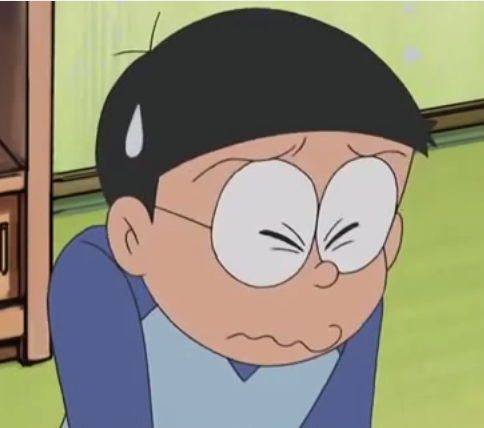 Hình ảnh nobita buồn khi bị mắng