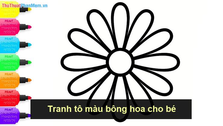 Tranh tô màu bông hoa đẹp đơn giản xinh xắn nhất  TH Điện Biên Đông