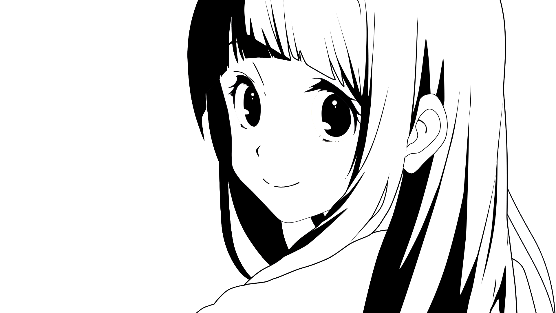 Hình ảnh Anime trắng đen đơn giản