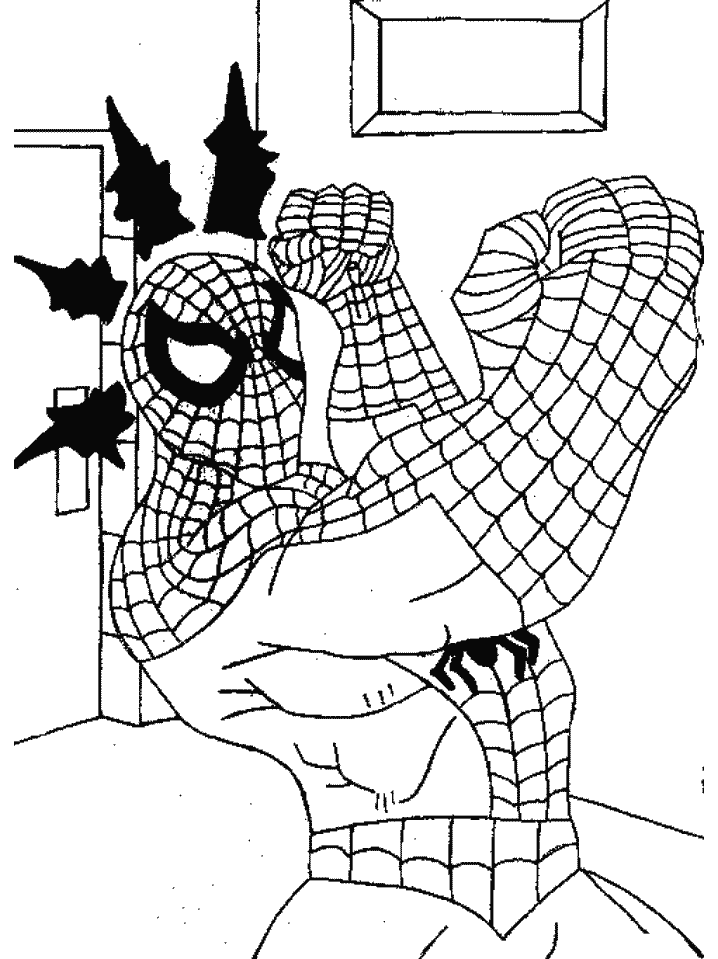 Mẫu tranh tô màu người nhện Spider Man đẹp cho bé