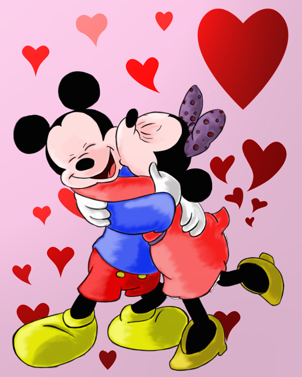 Hình ảnh tình yêu hoạt hình chuột mickey