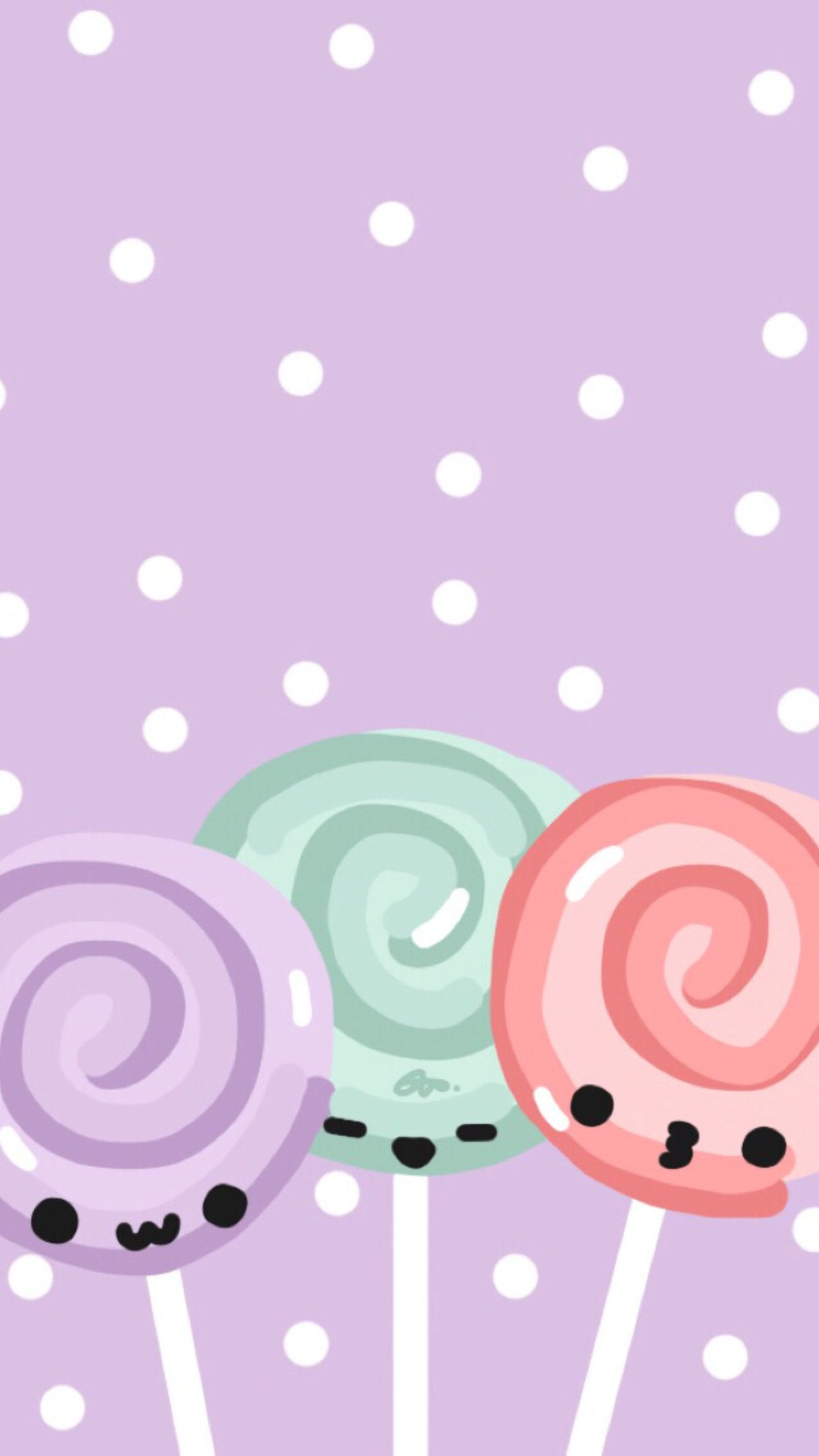 Hình nền điện thoại ba chiếc kẹo mút cute