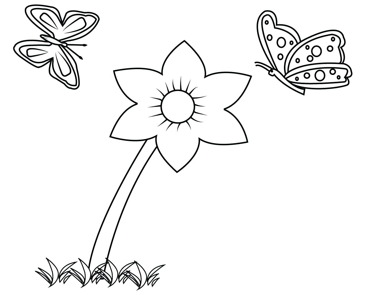 Trang màu hoa đơn giản đẹp cho trẻ em