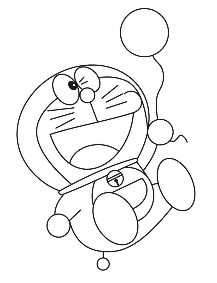 Tranh tô màu Doraemon ngộ nghĩnh cực đẹp