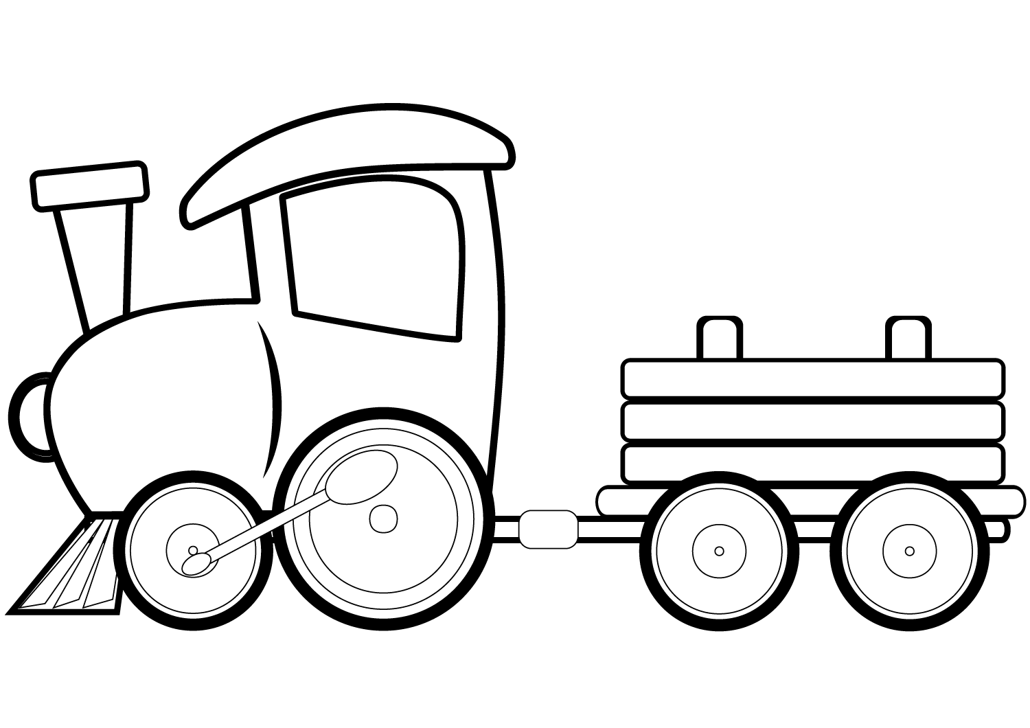Trang tô màu xe lửa đơn giản đẹp nhất cho trẻ em