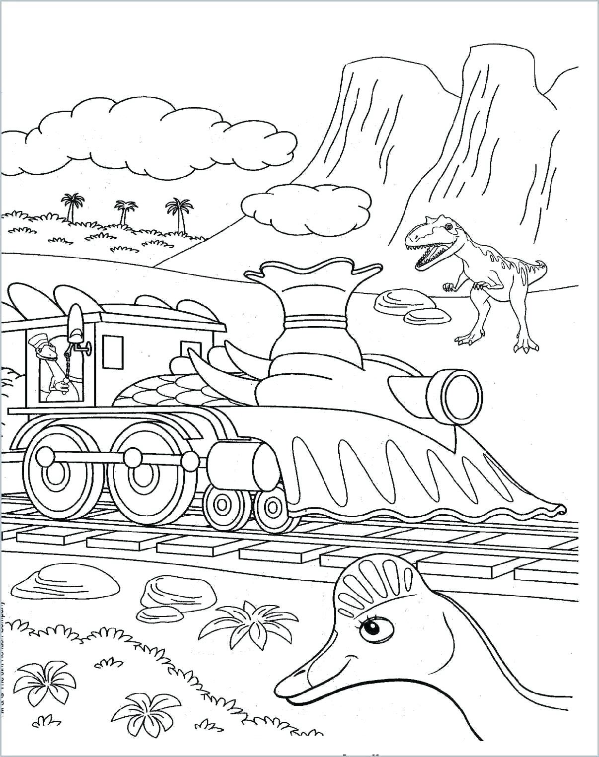 Trang màu xe lửa đơn giản đẹp cho trẻ em