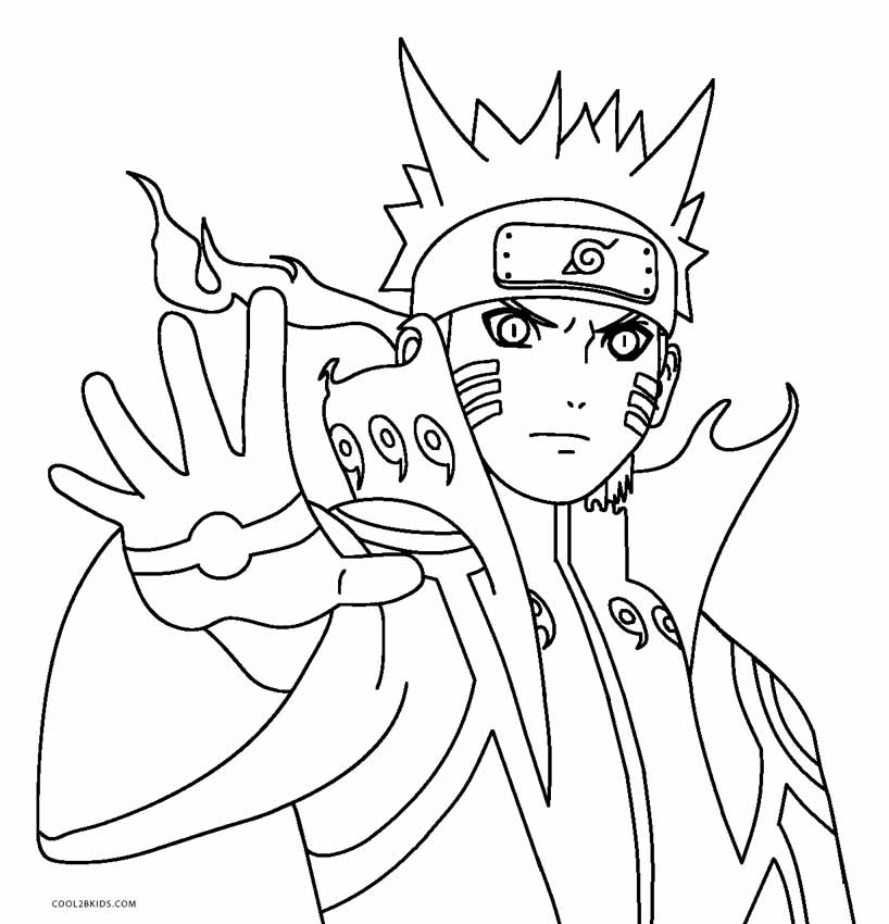 Tranh vẽ tô màu Naruto đẹp cho bé