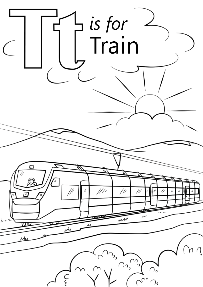 Trang tô màu xe lửa rất đẹp cho trẻ em