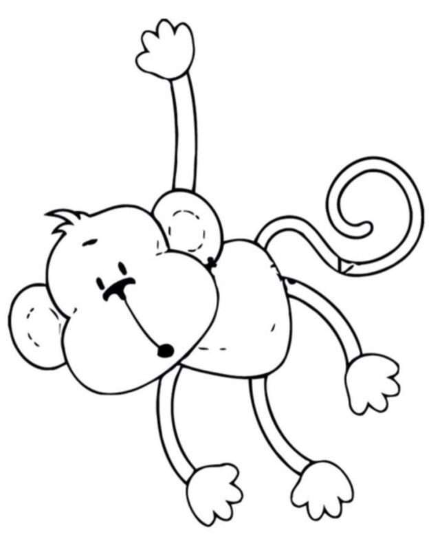 Tranh tô màu chú khỉ dễ thương