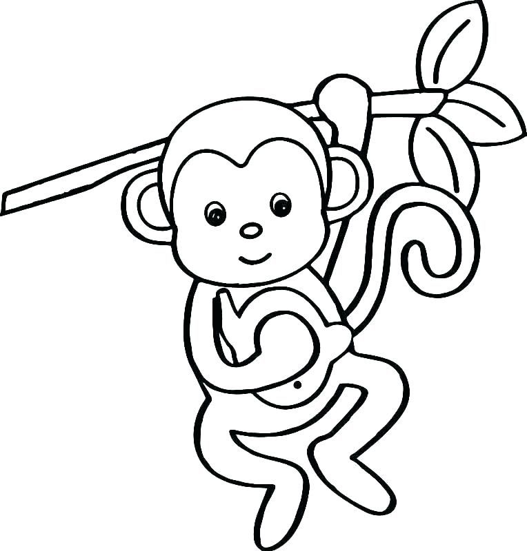 Tranh tô màu con khỉ cho bé