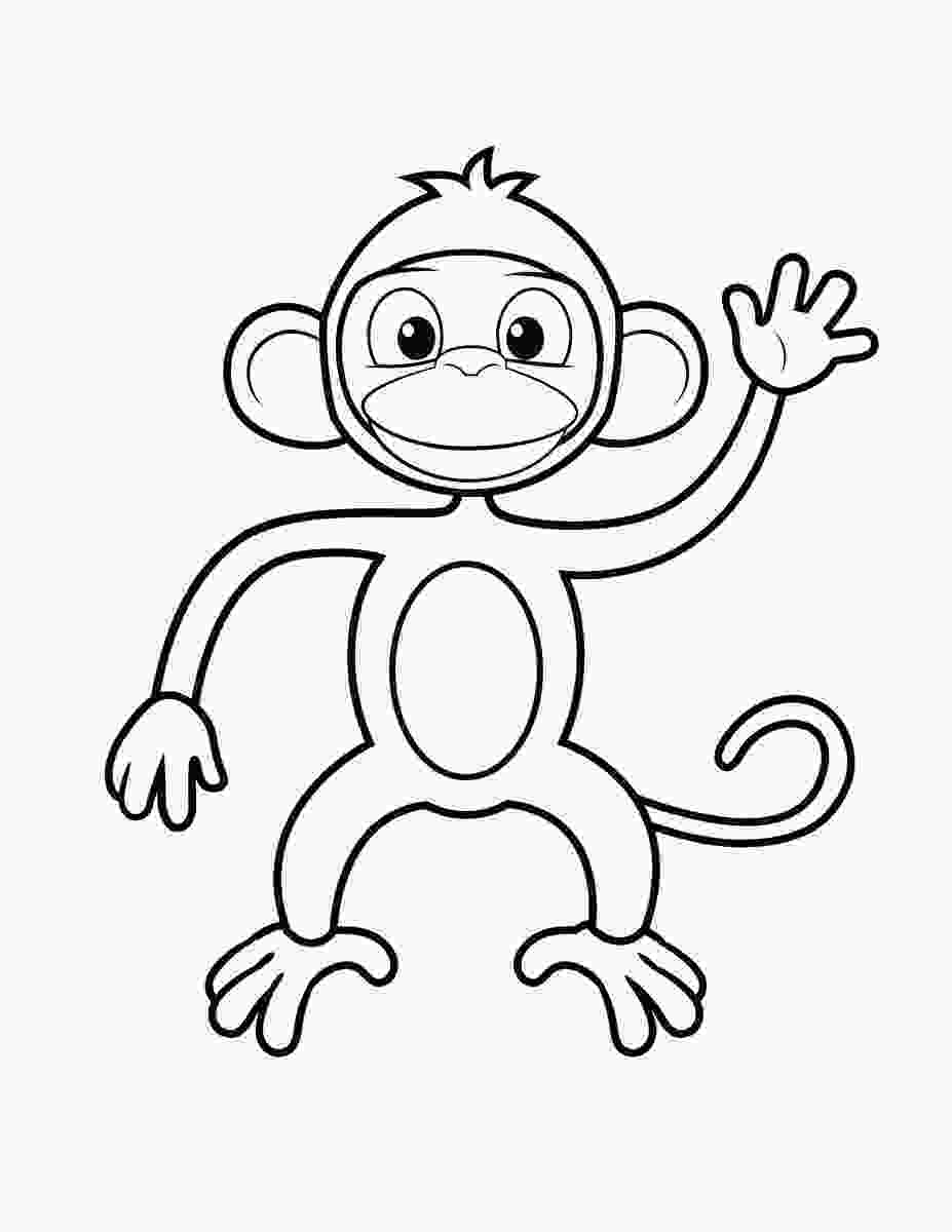 Tranh tô màu con khỉ dễ thương cho bé