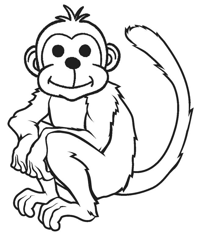 Tranh tô màu con khỉ đẹp
