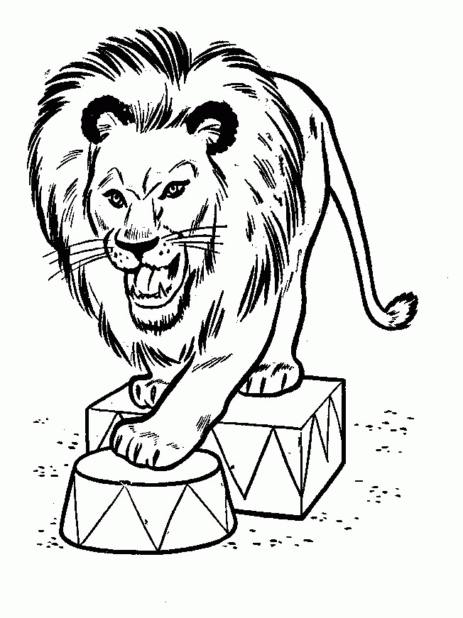 Trang tô màu của xiếc sư tử
