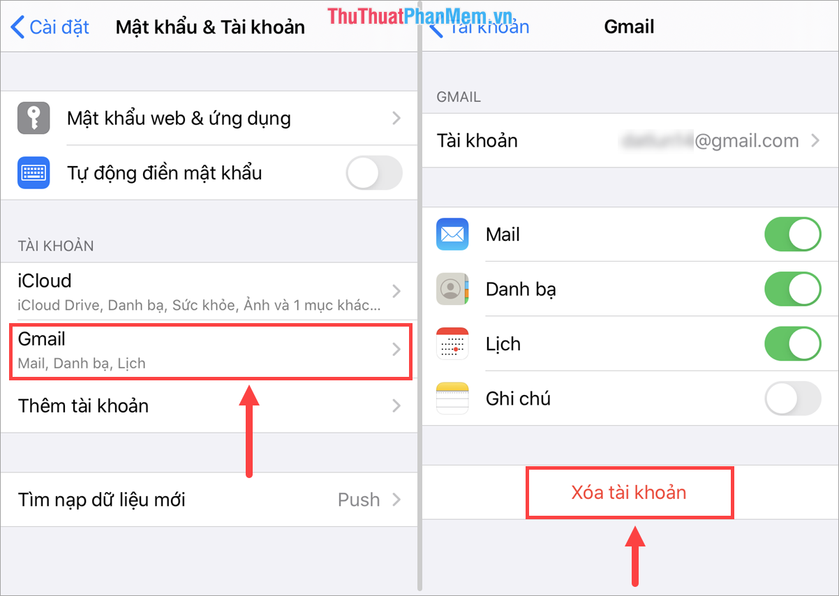 Cách đăng xuất Gmail trên iPhone