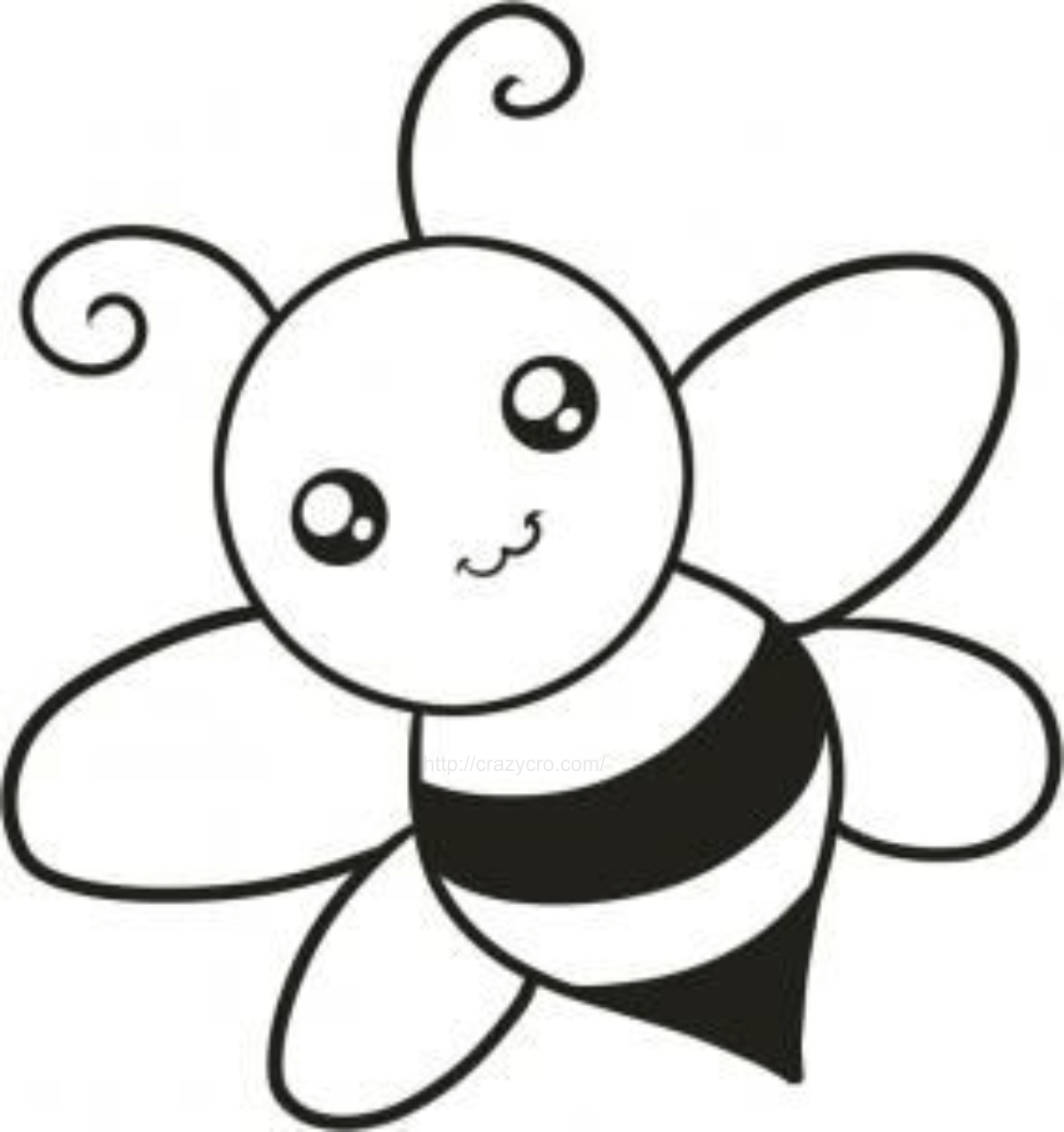 Hình ảnh tô màu bé ong miệng số 3 cute