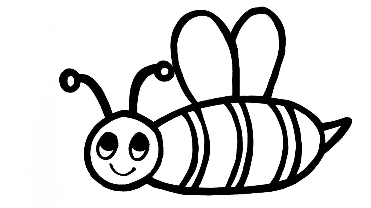 Hình tô màu bé ong đơn giản symbol