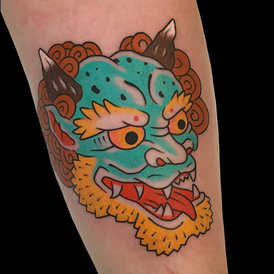 Tattoo mặt nạ quỷ Oni cực chất