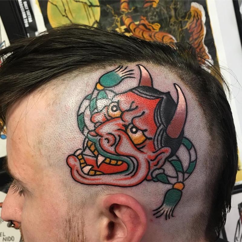 Tattoo mặt nạ quỷ Oni siêu ngầu