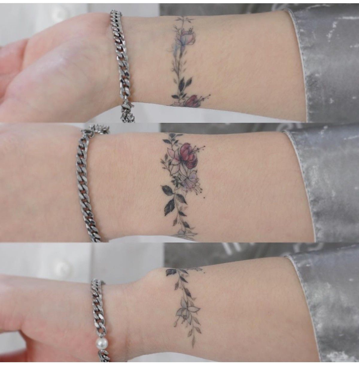 Tattoo vòng tay hình bông hoa