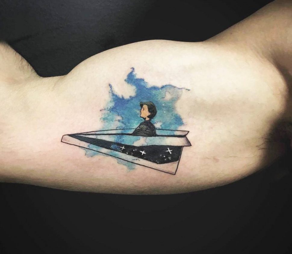 Hình Tattoo máy bay ý nghĩa