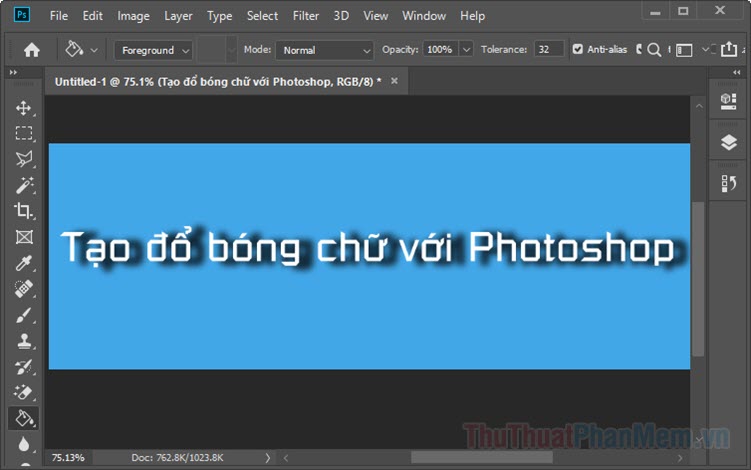 Hướng dẫn tạo chữ đổ bóng trong Photoshop