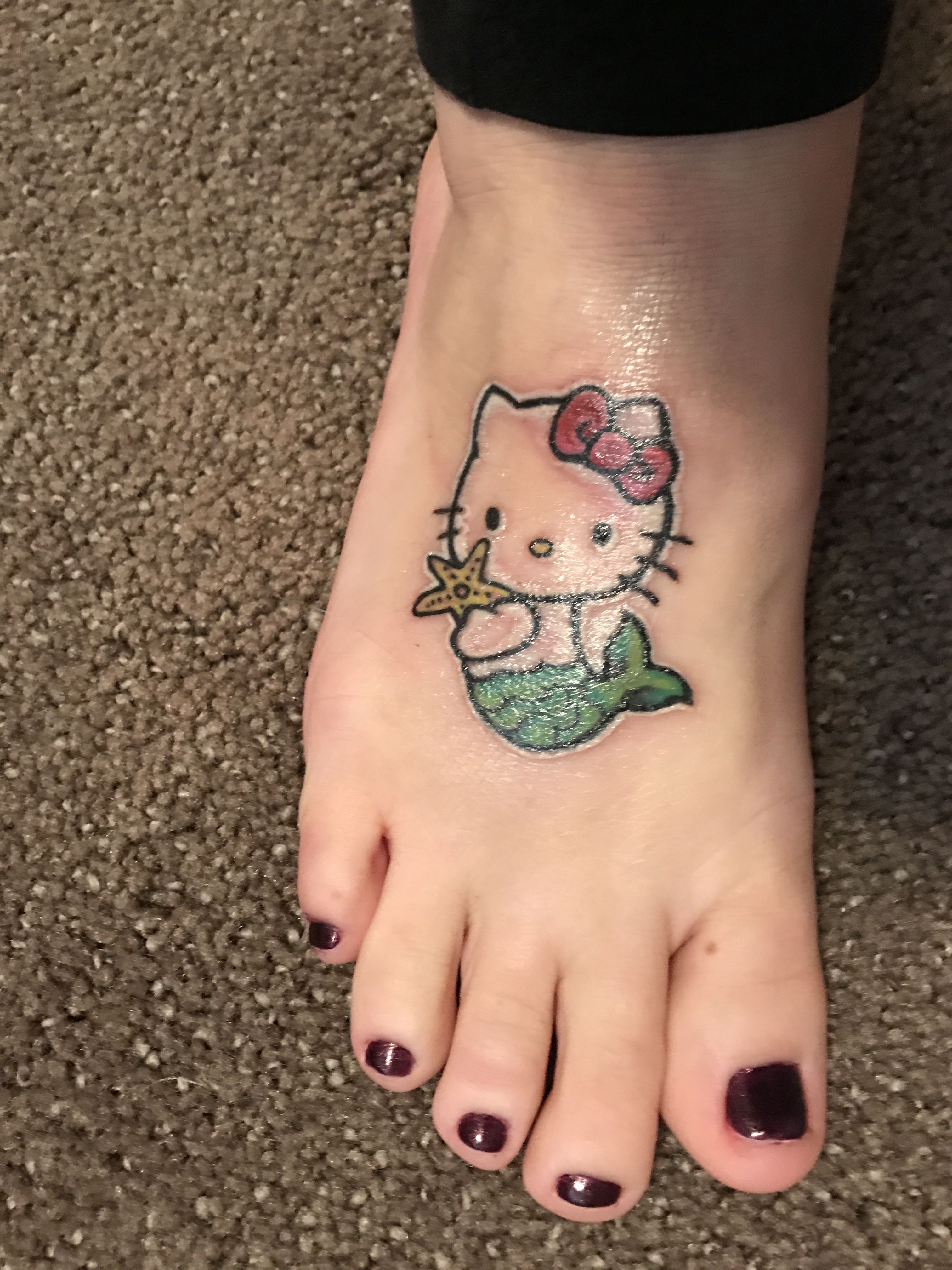 Hình xăm mèo Hello Kitty nhỏ tươi dùng một lần không thấm nước bền màu xanh  lá cây vẽ tay dán dán hình xăm  Tàu Tốc Hành  Giá Sỉ Lẻ