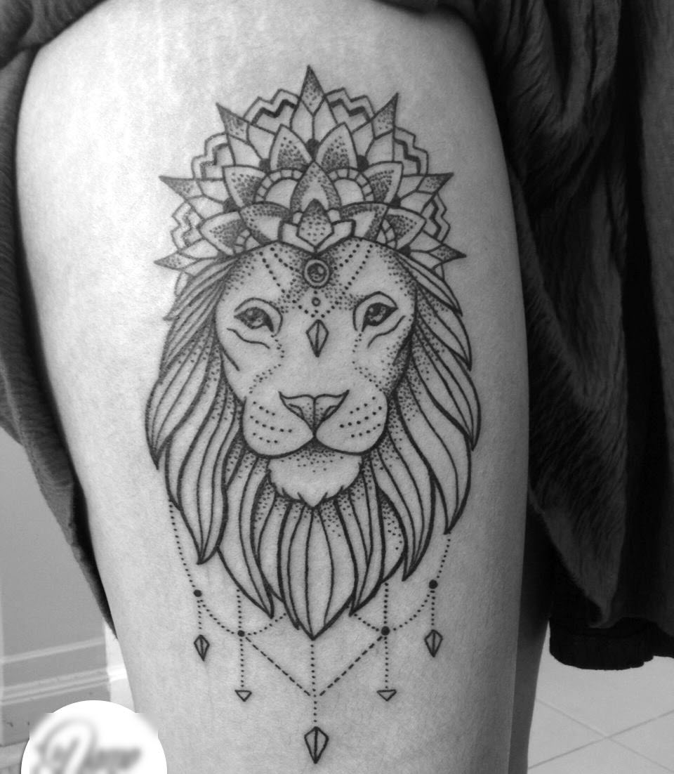 Hình xăm sư tử trên cánh tay