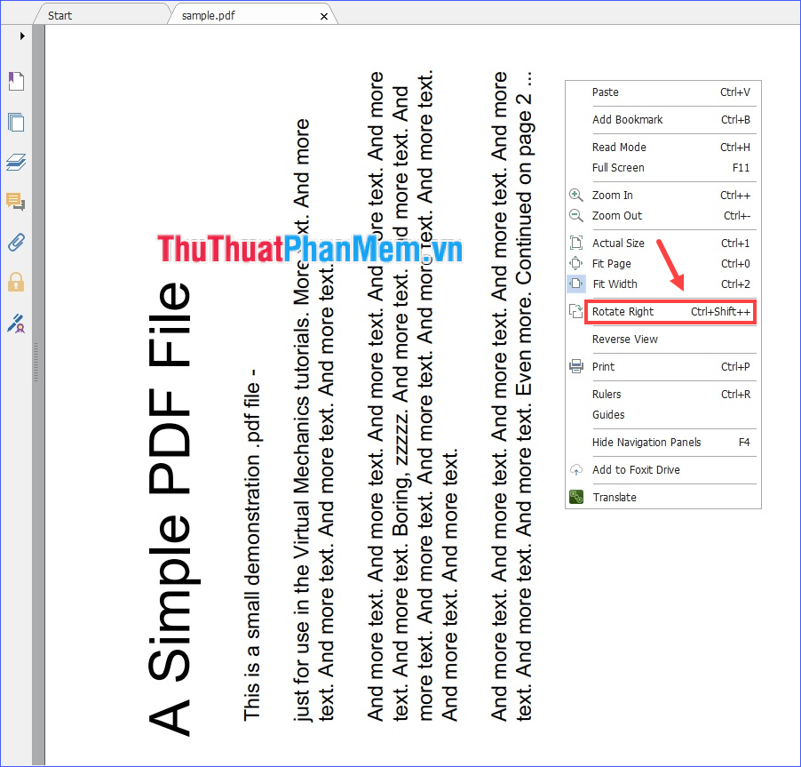 Cách xoay file PDF trên Foxit Reader khi bị ngược đơn giản