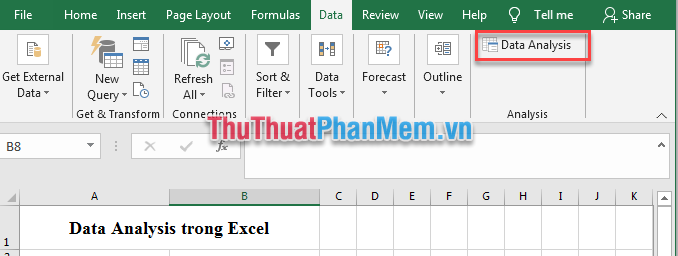 Data Analysis trong Excel