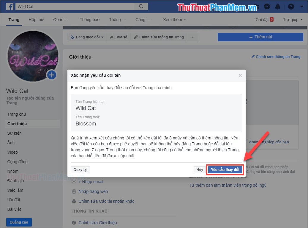 Hướng dẫn cách thay đổi tên trang Fanpage Facebook