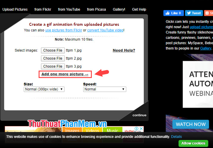 Hướng dẫn cách tạo ảnh động trực tuyến bằng trang web Gickr