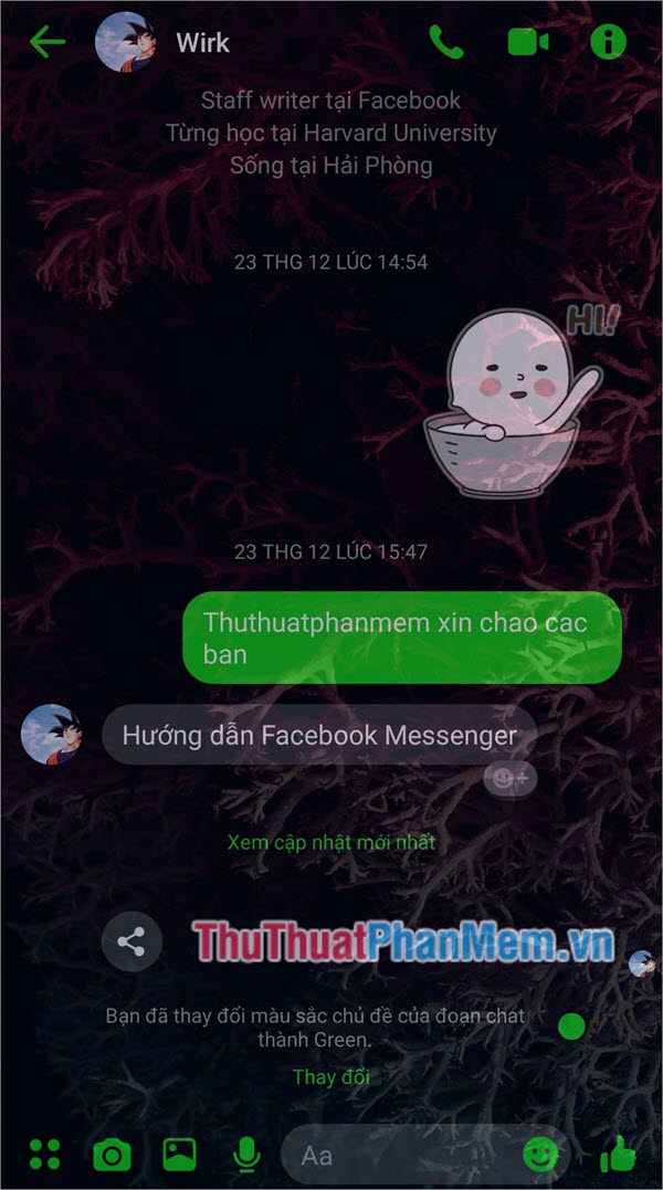 Cài đặt hình nền Messenger là một trong những cách đơn giản nhất để tùy biến ứng dụng chát này. Với những hình ảnh đượm nét cá tính và độc đáo, bạn sẽ tạo được ấn tượng riêng không chỉ cho người khác mà còn cho chính mình. Hãy xem qua hình ảnh liên quan để khám phá những giải pháp cài đặt hình nền Messenger tuyệt vời nhất.