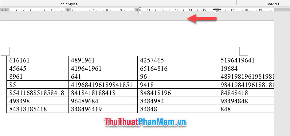 Bấm giữ vào những điểm nút đó rồi di chuyển sang trái để điều chỉnh hẹp lại kích cỡ cột dữ liệu tương ứng