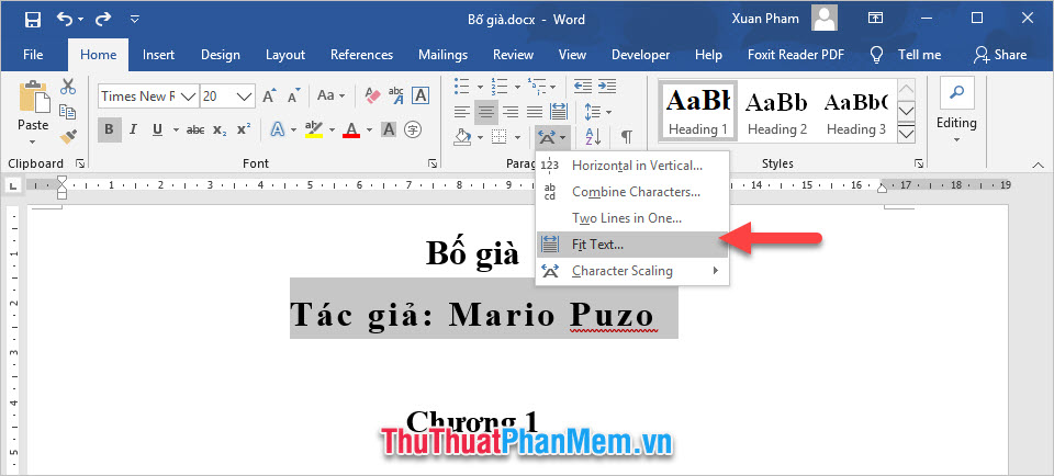 Chức năng Fit Text cũng là một chức năng chỉnh khoảng cách giữa các chữ khá chuẩn xác