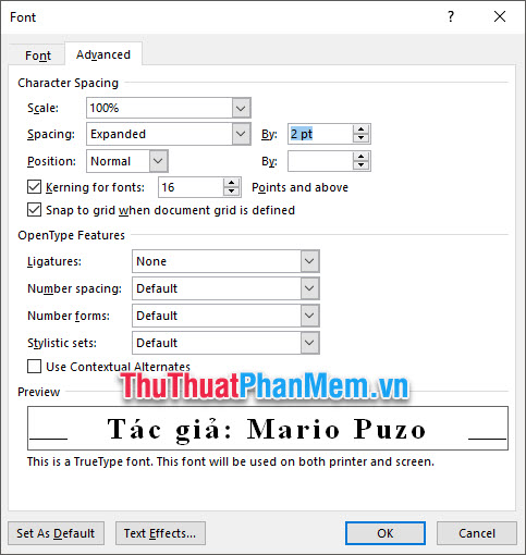 Khoảng 2pt, các bạn có thể giãn được dòng với khoảng cách