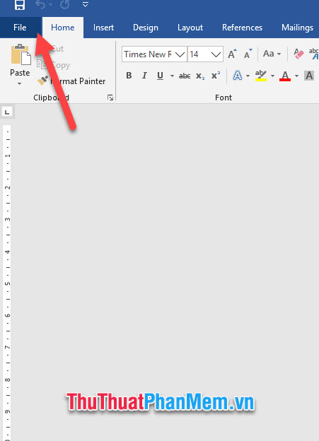 Mở ribbon File