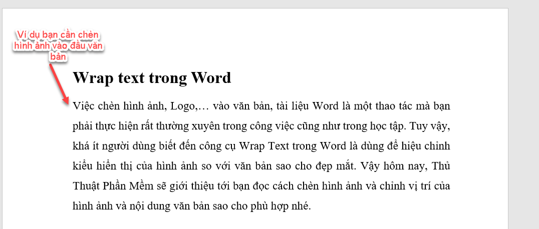 Xác định vị trí cần chèn